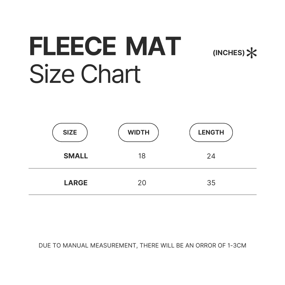 Fleece Mat Size Chart - Sea Of Thieves Merch